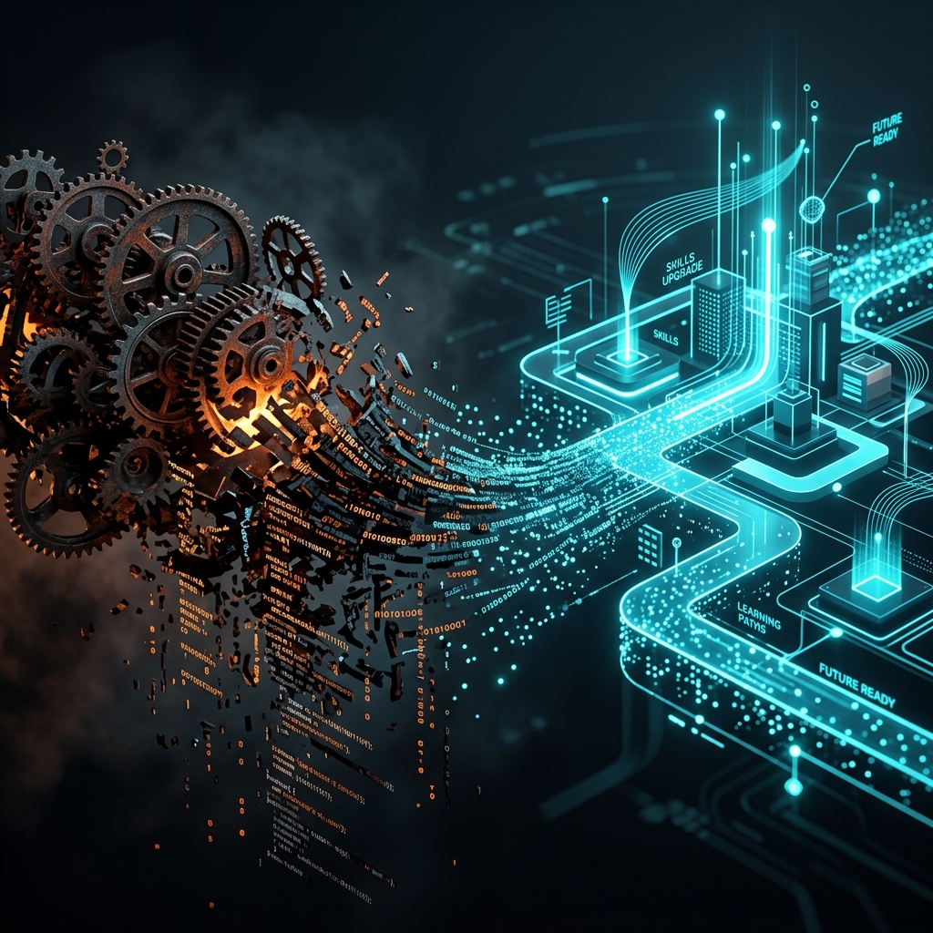 Technological Disruption and Learning Evolution Illustration